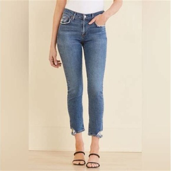 Agolde Denim Toni Slim Ankle Jeans Stratosphere A133F 3002 Distressed‎ Size 29 - Picture 1 of 6